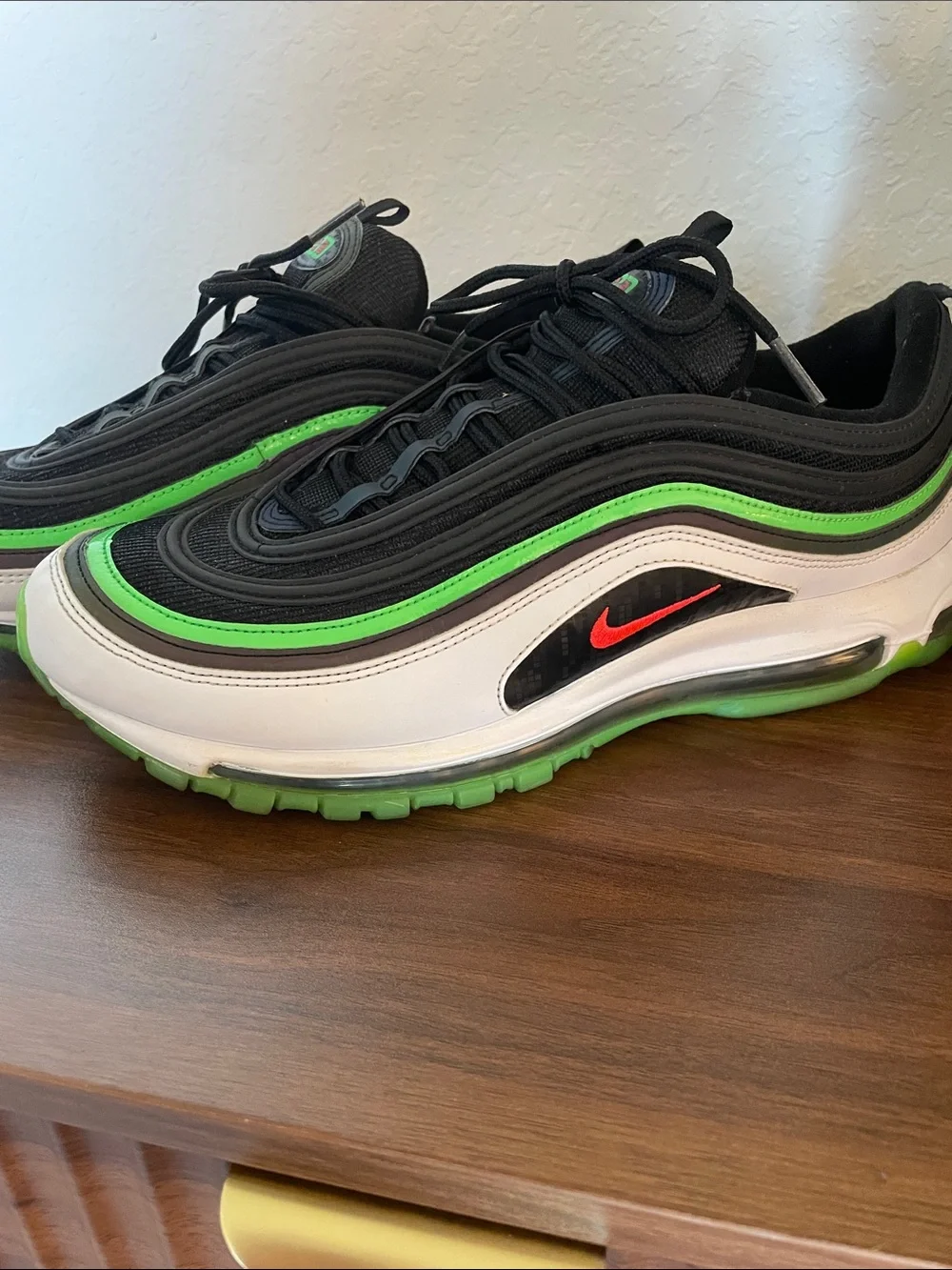 Nike Air Max 97, Black, White, Green & Red Air Max Style Sneakers